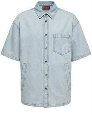 Gucci Lasered Denim Shirt - Blue