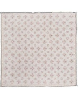 Eleventy Patterned Pocket Square - White