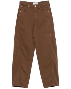 ERMANNO FIRENZE Paneled Wide-Leg Jeans - Brown