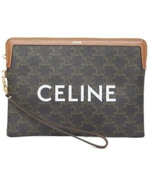 Celine Small Pouch With Strap - Grey