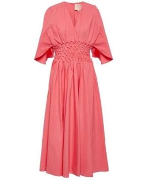 ROKSANDA Esti Cotton Poplin Midi Dress - Pink