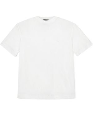 Emporio Armani Jersey T-Shirt With Micro Eagle Embroidery - White