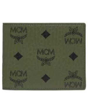MCM Aren Visetos Monogram Bifold Wallet - Green