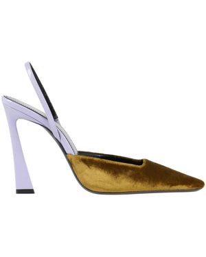 Saint Laurent Two-Tone Ribbon High Heels - Metallic