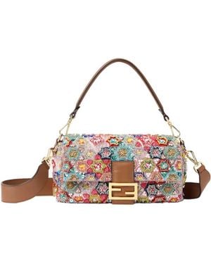 Fendi Baguette Bead-Embellished Shoulder Bag - Multicolour