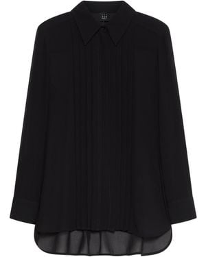 Marella Lapel Long Sleeve Shirt - Black