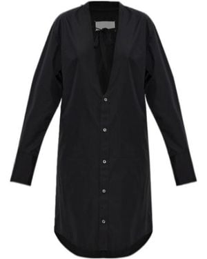 Maison Margiela Tie-Neck Shirt Dress - Black