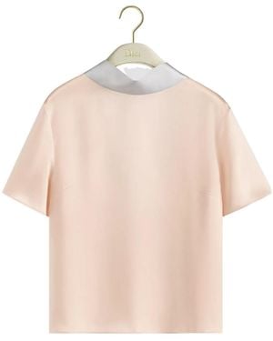 Dior Short-Sleeved Blouse With Rear Tie - Natural