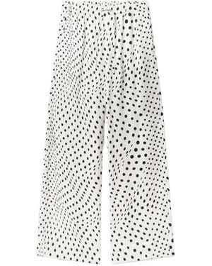 Stella McCartney Polka-Dot Drawstring-Waist Trousers - White