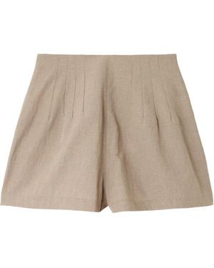 STAUD Pleated Shorts - Natural