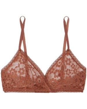 Eres Lace Soft-Cup Triangle Bra - Brown