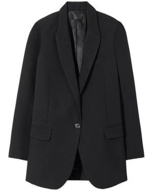 Nili Lotan Single-Breasted Blazer Jacket - Black