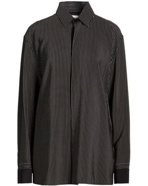 Saint Laurent Striped Long Sleeve Shirt - Black