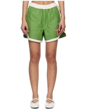 Bode Euro Gym Elastic Waist Shorts - Green