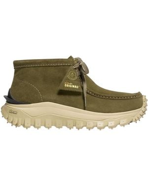 Moncler Clarks Originals Trailgrip Wallabee Gtx Suede Boots - Green