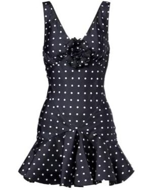 Rodarte Polka-Dot Silk Twill Minidress - Blue