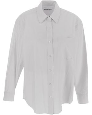 T By Alexander Wang Logo Tag Button-Up Shirt - White