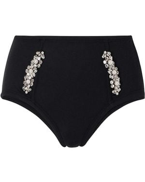 Simone Rocha Embellished Ribbed Shorts - Black