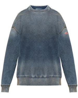 DIESEL D-Krib-Ne Logo-Patch Denim Sweatshirt - Blue
