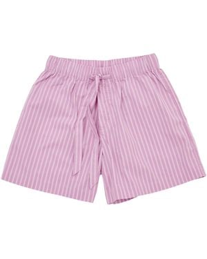 Tekla Striped Pyjama Shorts - Pink