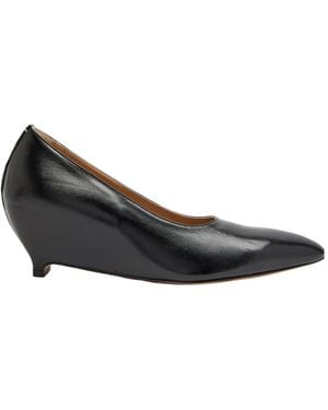 Maison Margiela Pointed-Toe Slip-On Leather Shoes - Gray