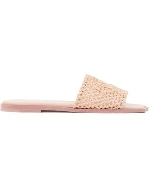 Chloé Chloé Flower Crocheted Slides - Natural