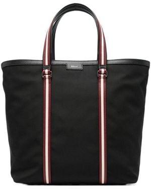 Bally Stripe-Detailed Tote Bag - Black