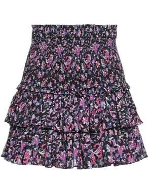 Isabel Marant Floral Printed Ruched Skirt - Purple