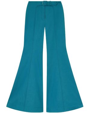 Zimmermann Luna Cotton-Drill Flared Pants - Blue