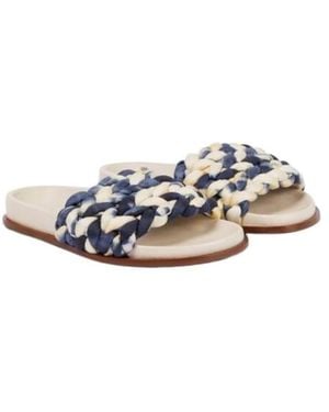 Chloé Kacey Tie-Dye Woven Slides - White