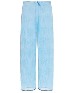 Oséree Lace-Up Casual Trousers - Blue
