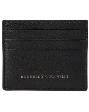 Brunello Cucinelli Grain Leather Card Holder - Black