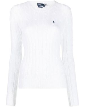 Polo Ralph Lauren Pony Embroidered Crewneck Jumper - White