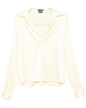 Tom Ford V-Neck Long Sleeved Top - White