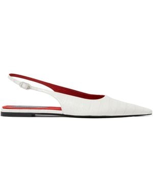 Stella McCartney Elsa Cocco Alt Reptile Ballerina Shoes - White
