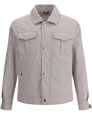 Brunello Cucinelli Padded Flap-Pocket Jacket - Multicolour