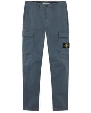 Stone Island Regular-Tapered-Fit Cargo Pants - Blue
