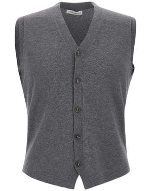 Kangra Cashmere Kangra Buttoned Knit Vest - Grey
