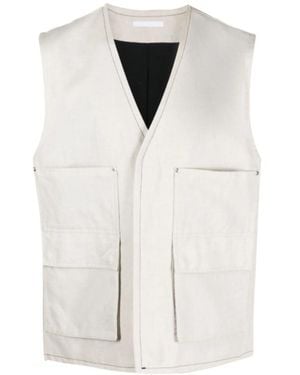 Helmut Lang Twill Cargo Gilet - White