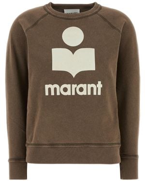 Isabel Marant Isabel Marant Étoile Logo-Printed Crewneck Sweatshirt - Brown