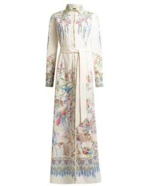 Etro Floral-Printed Shirt Maxi Dress - White