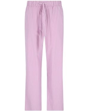 Tekla Striped Poplin Pyjama Trousers - Pink