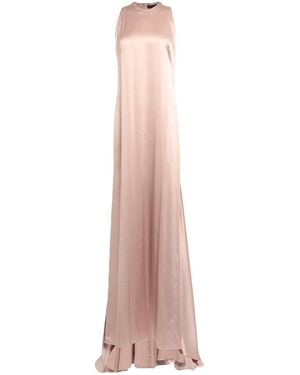 Max Mara Solid-Color Satin Sleeveless Long Dress - Pink
