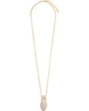 Chloé Two-Tone Double Chain Necklace - White