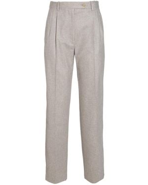 The Row Straight-Leg Pleated Trousers - Grey