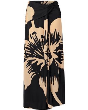 Johanna Ortiz Luminosity Draped Floral-Print Stretch-Jersey Maxi Skirt - Black