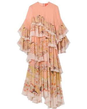 La DoubleJ Ruffled Floral-Print Dress - Pink
