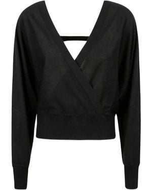 Fabiana Filippi Open-Back Wrap Top - Black