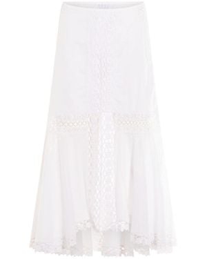 Charo Ruiz Crochet-Panelled Skirt - White