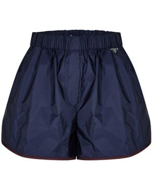 Prada Elastic Waistband Shorts - Blue
